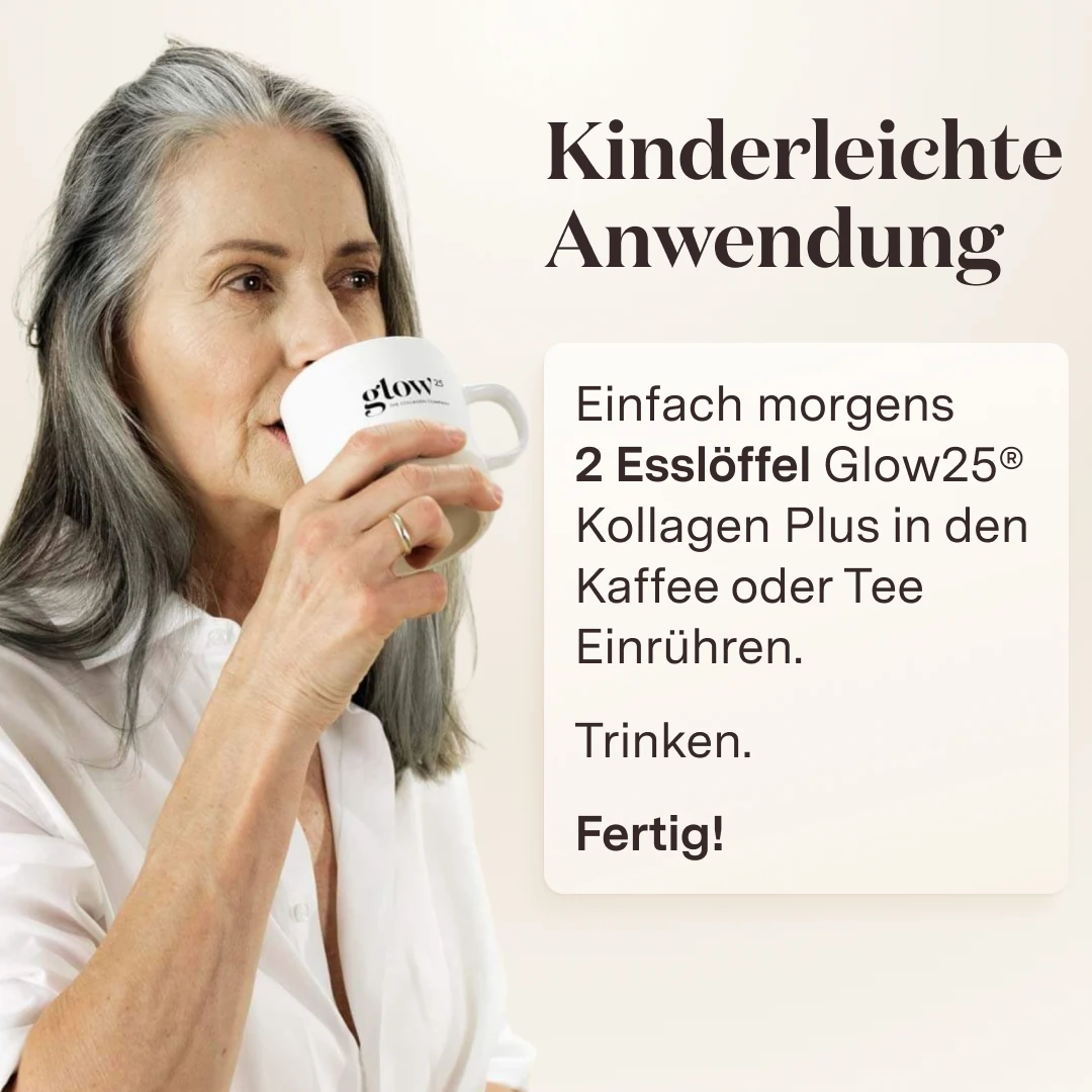 Einfach morgens 2 Esslöffel in den Kaffee, Tee, Smoothie oder Müsli einrühren. Fertig!