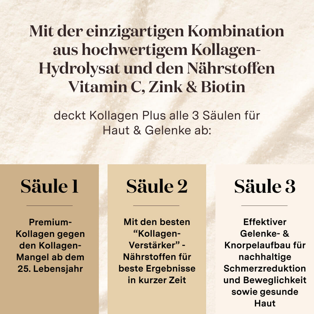 Die einzigartige Kombination aus hochwertigem Kollagen-Hydrolysat und Nährstoffen